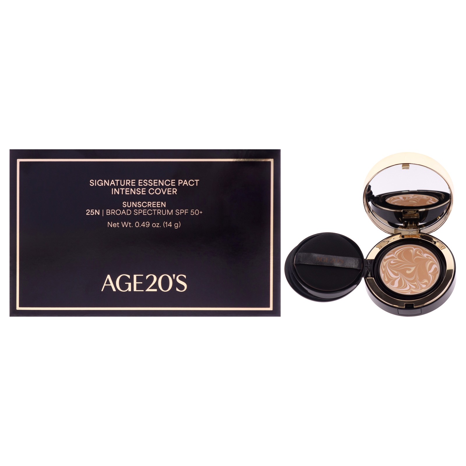 Signature Essence Pact Intense Cover SPF 50 Plus – 25N Sand by Age20s – 0.49 oz