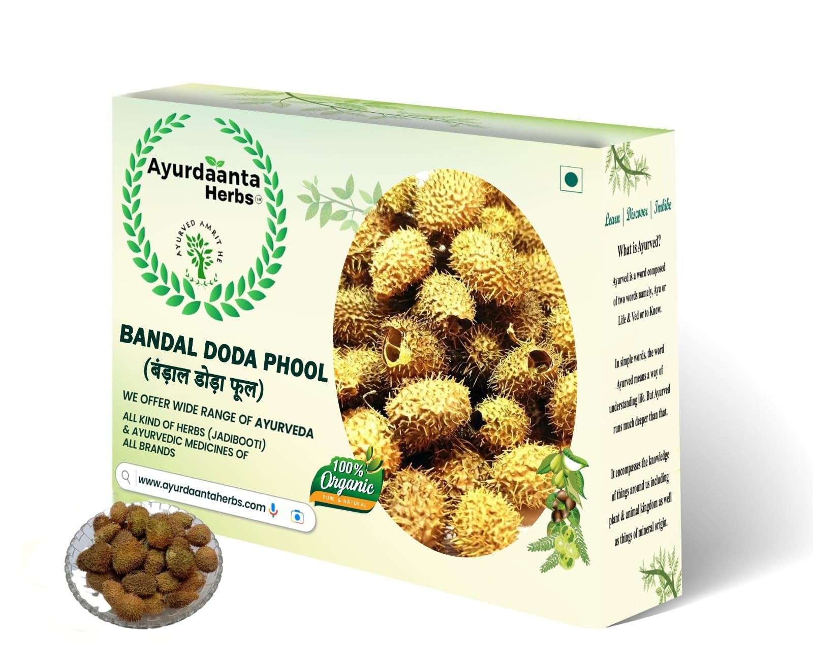 Ayurdaanta Bandal Doda Phool 100g | Raw Herbs | Thorn Gourd | Devdali
