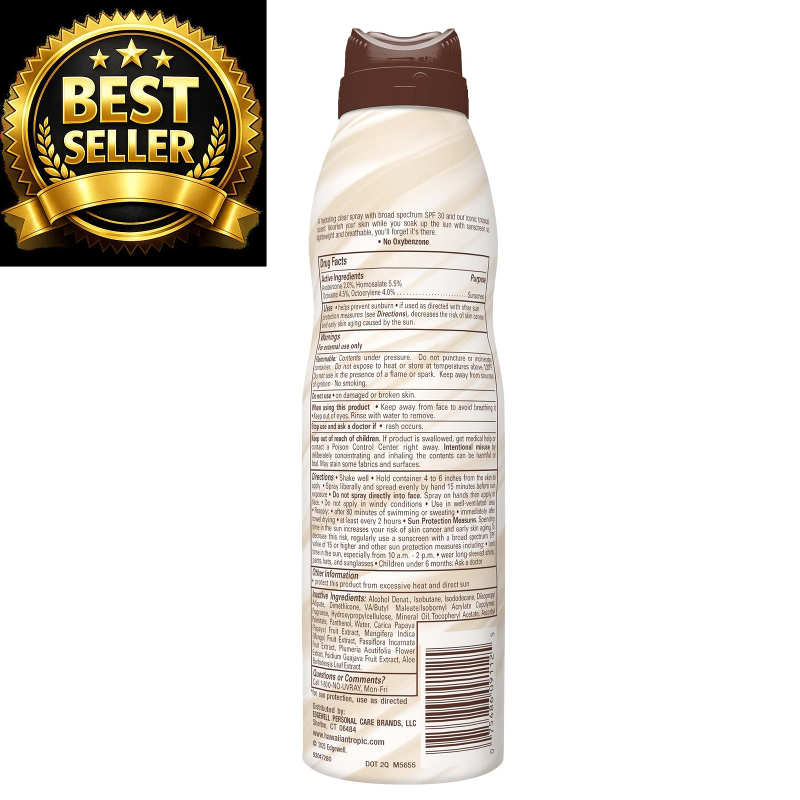 Hawaiian Tropic Weightless Hydration Clear Spray 6 Fl Oz (Pack of 2), Sun