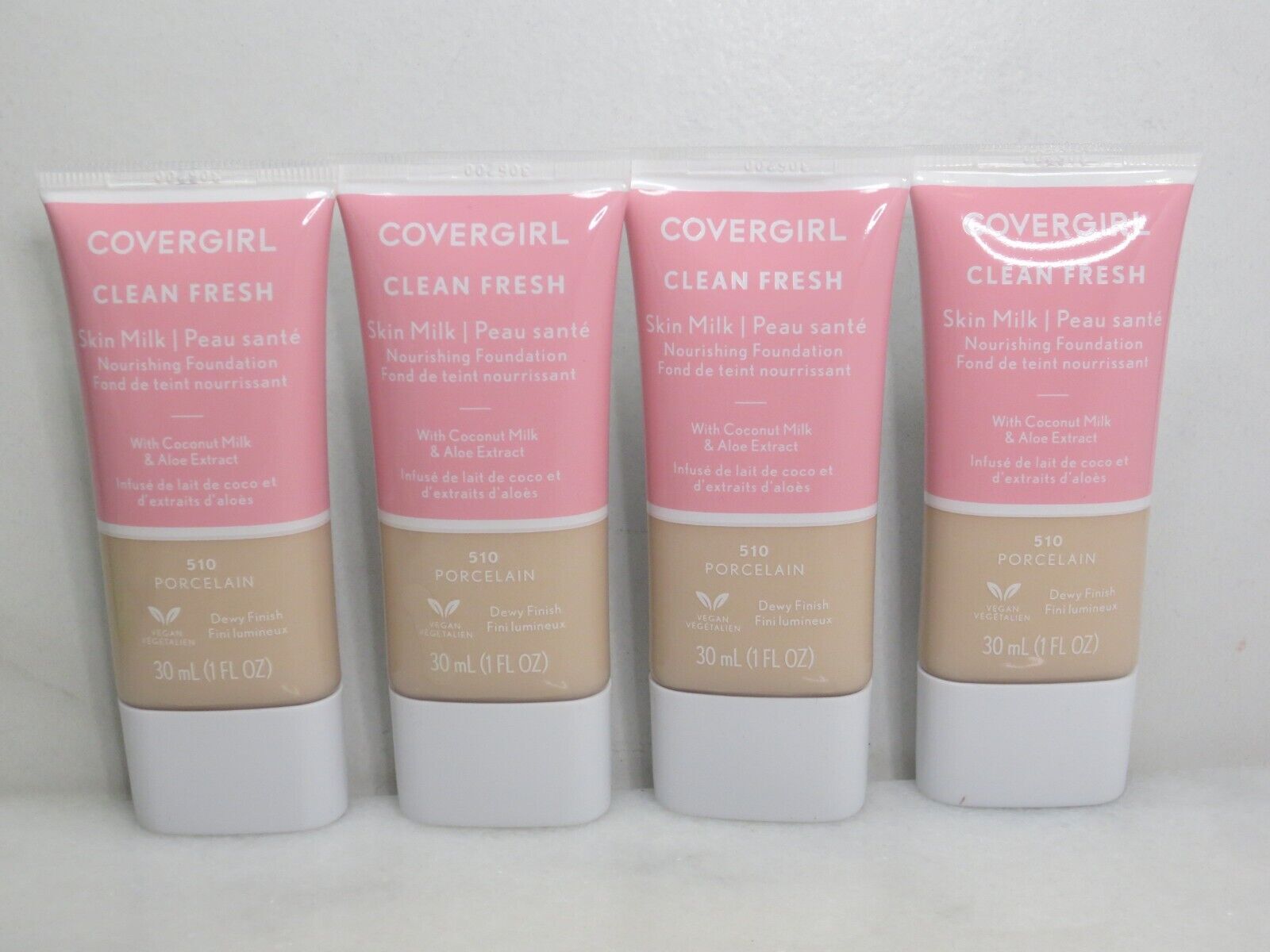 COVERGIRL CLEAN FRESH SKIN MILK NOURISHING FOUNDATION 510 PORCELA 1OZ – SET OF 4