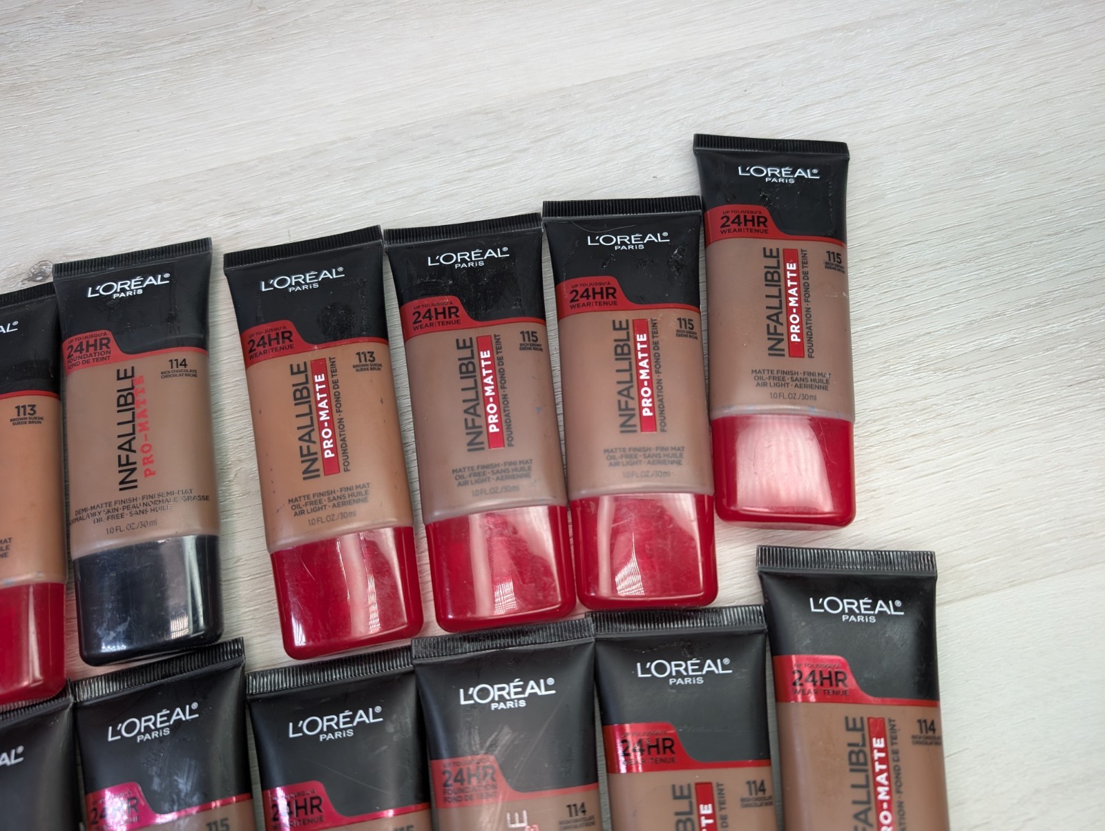 (LARGE LOT – 17) L’Oréal Paris Infallible Pro Matte Foundation 1.0 FL.OZ. Tubes