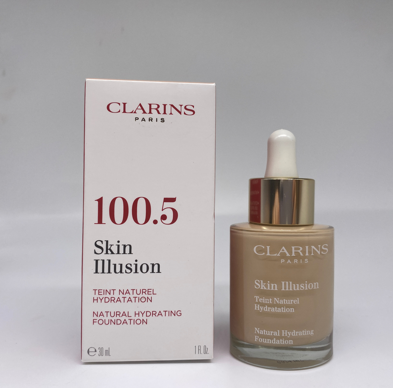 Clarins Skin Illusion Natural Hydrating Foundation – 100.5 Cream – 1.0 oz BNIB