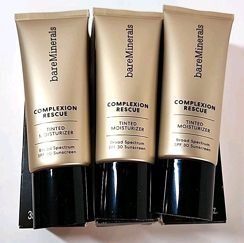 LOT OF 3 Sienna 10 bareMinerals Complexion Rescue Tinted Moisturizer 35mL Makeup