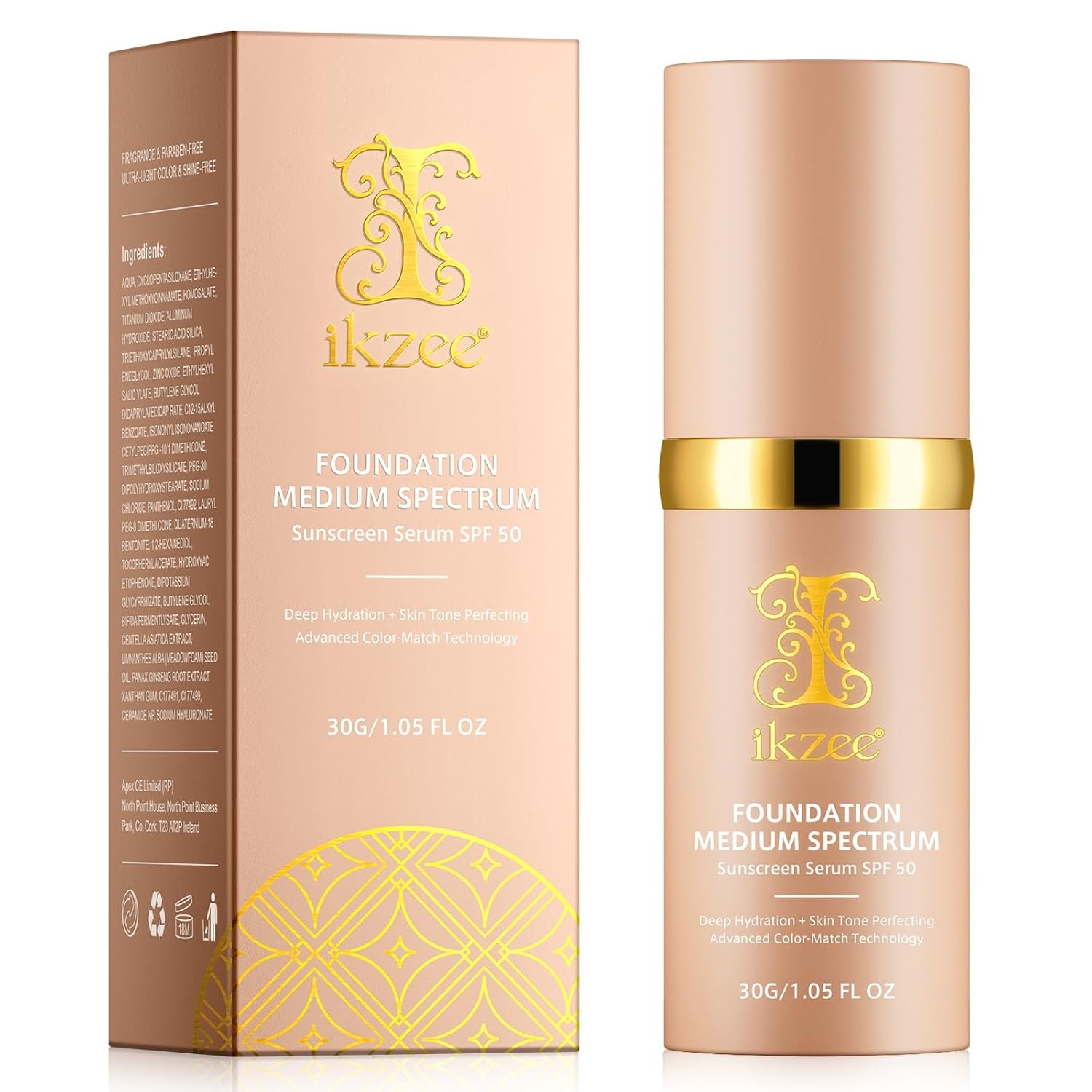 Color Changing Foundation 4-IN-1 Liquid Base Makeup Naturally Moisturizing Sunsc