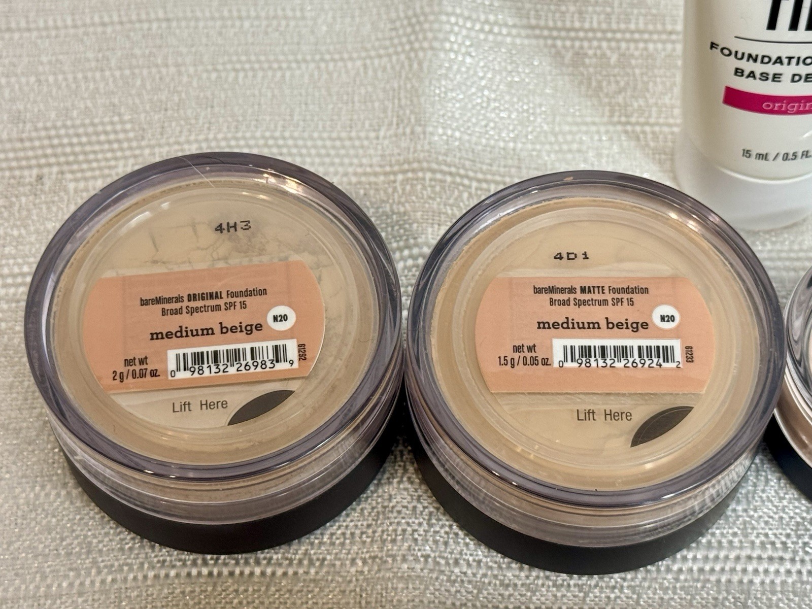 BARE MINERALS Travel Size Medium Beige, Veil, Warmth, Primer, Brush Lot Of 6 NEW