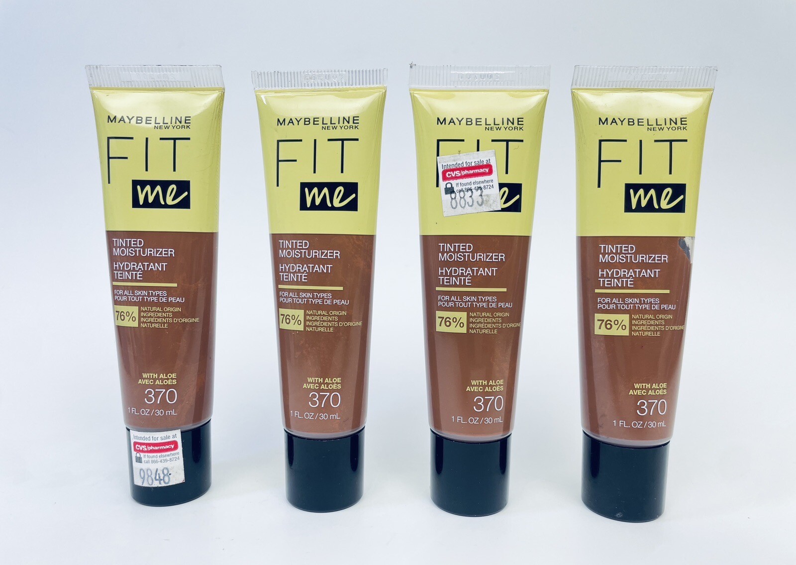Lot of 4 Maybelline Fit Me Tinted Moisturizer 370 with Aloe 1 fl oz Each