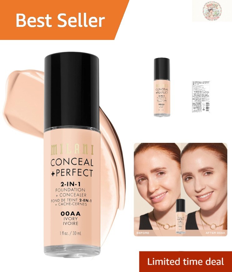 Lightweight Cruelty-Free 2-in-1 Foundation and Concealer – Natural Matte Finish