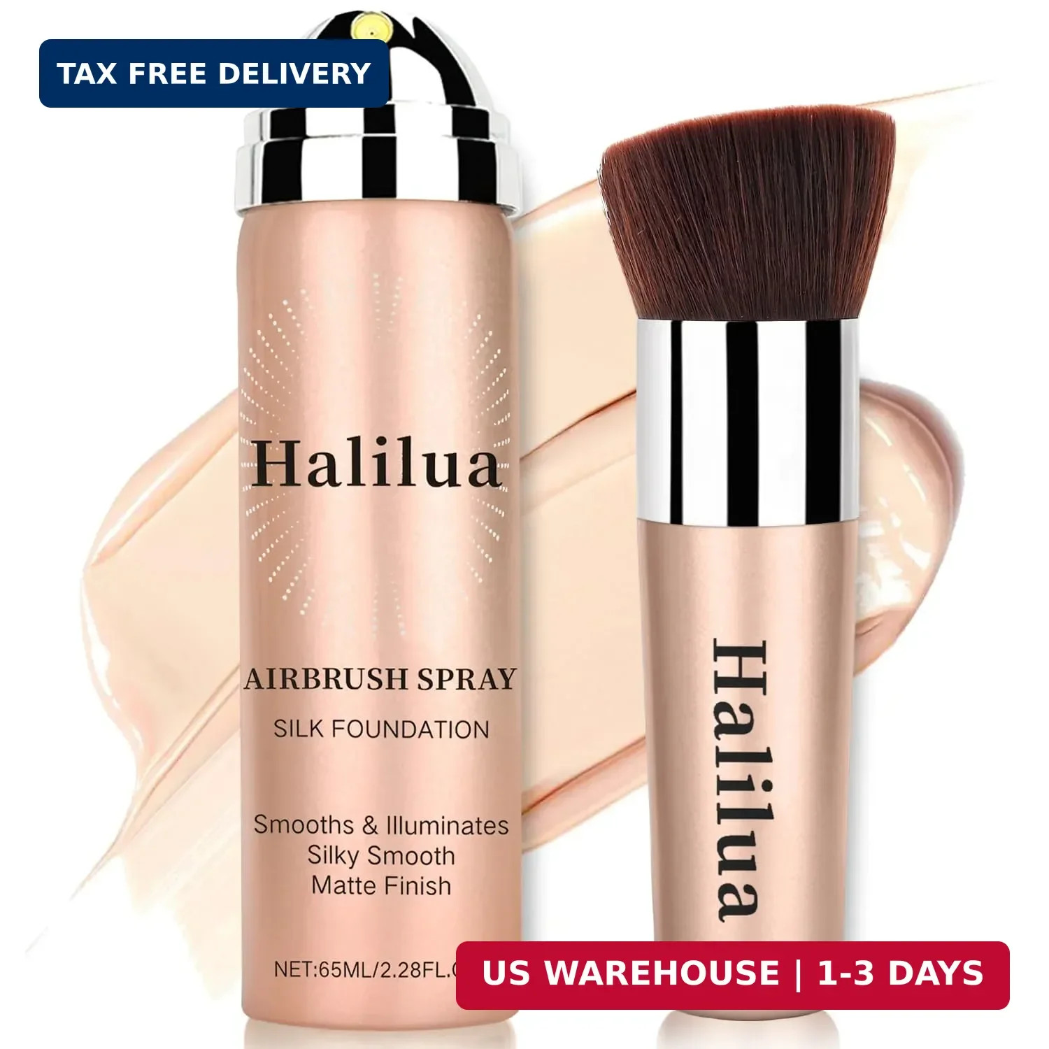 Airbrush Foundation Spray with Brush – Full Coverage Magic Minerals Airbrush Fou
