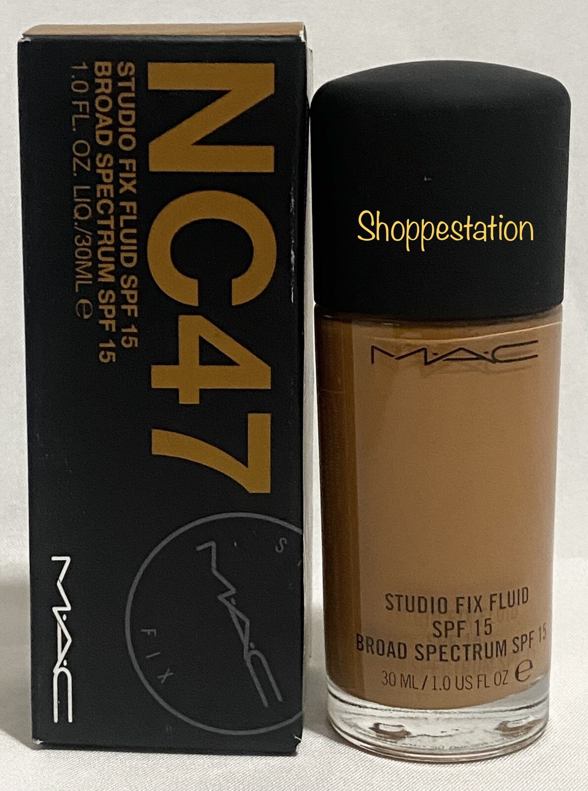 MAC Studio Fix Fluid Foundation SPF15 Shade NC47 DEEPEST NEUTRAL 1oz / 30ml