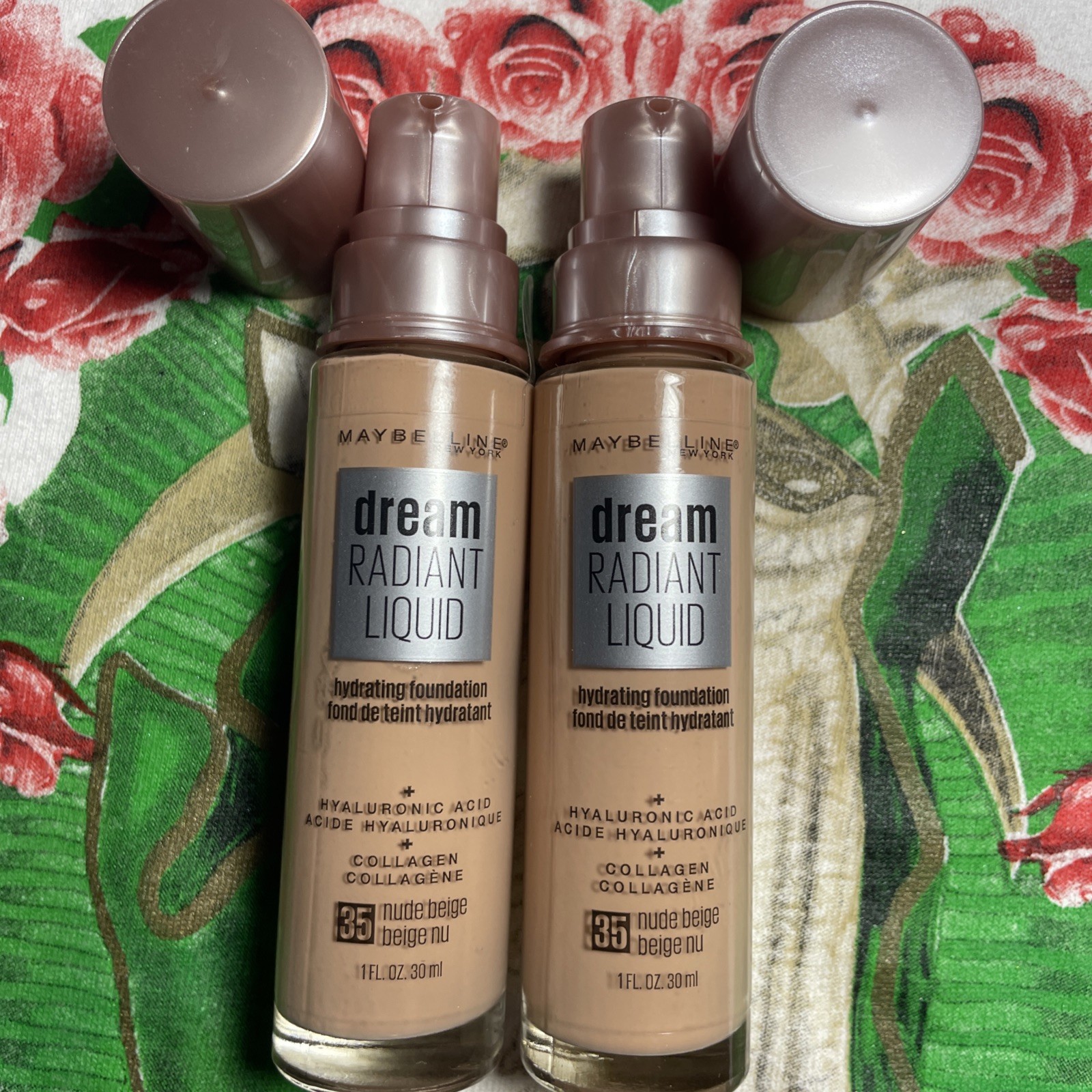 2~Maybelline Dream 35 NUDE BEIGE Radiant Liquid Foundation New Retired READ