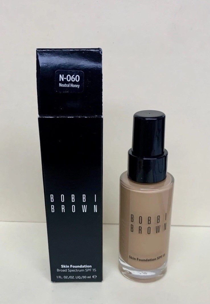 Bobbi Brown Skin Foundation SPF 15 N-060 Neutral Honey 1oz 30mL New In Box