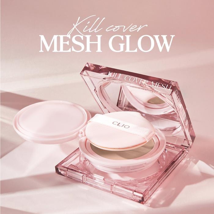 CLIO Kill Cover Mesh Glow Cushion 24W Sand New 0.52 Oz/15g w/ Refill & Xtra Puff