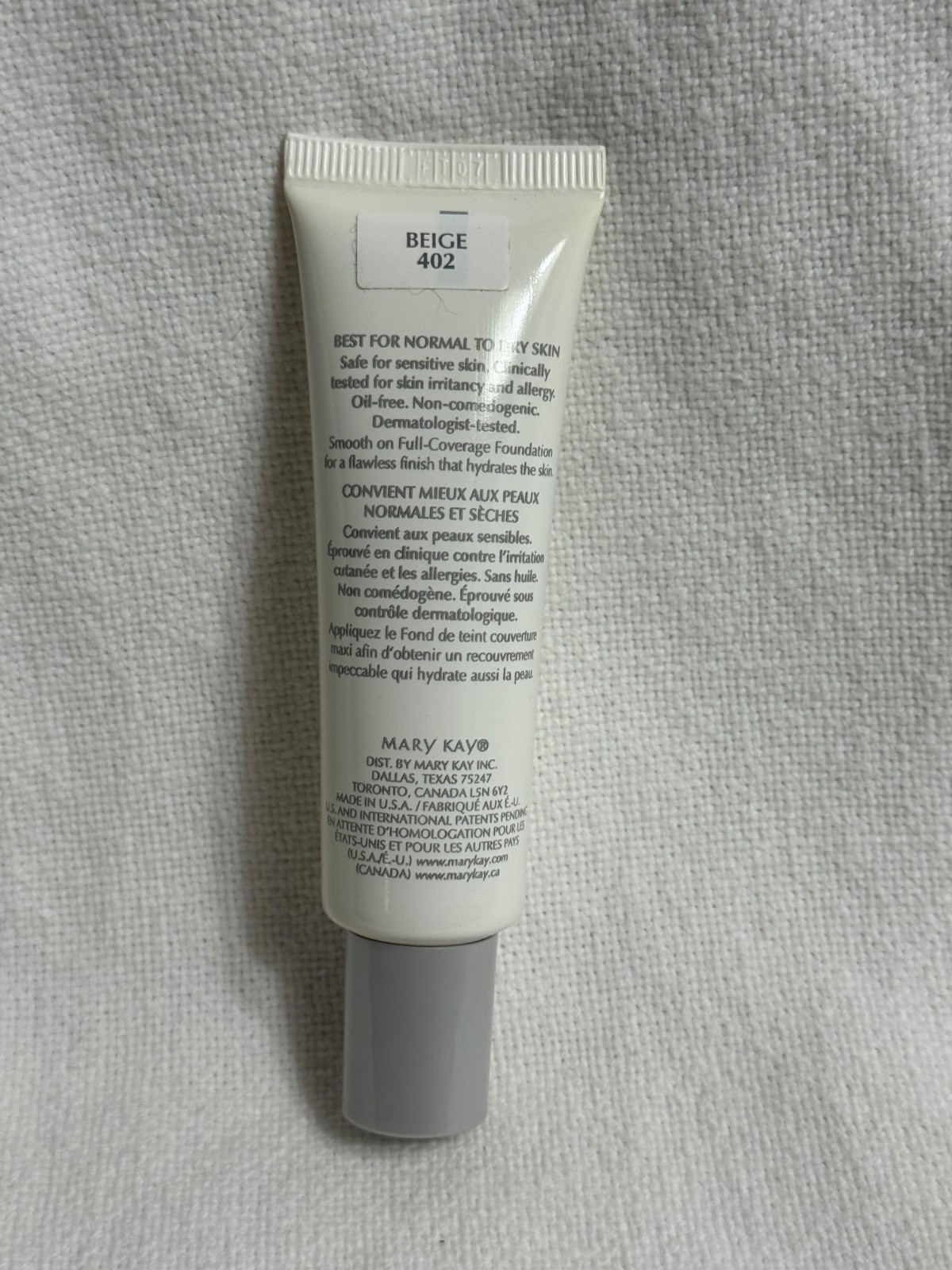 Mary Kay FULL COVERAGE Liquid Foundation BEIGE 402 GRAY Cap Lid New No Box