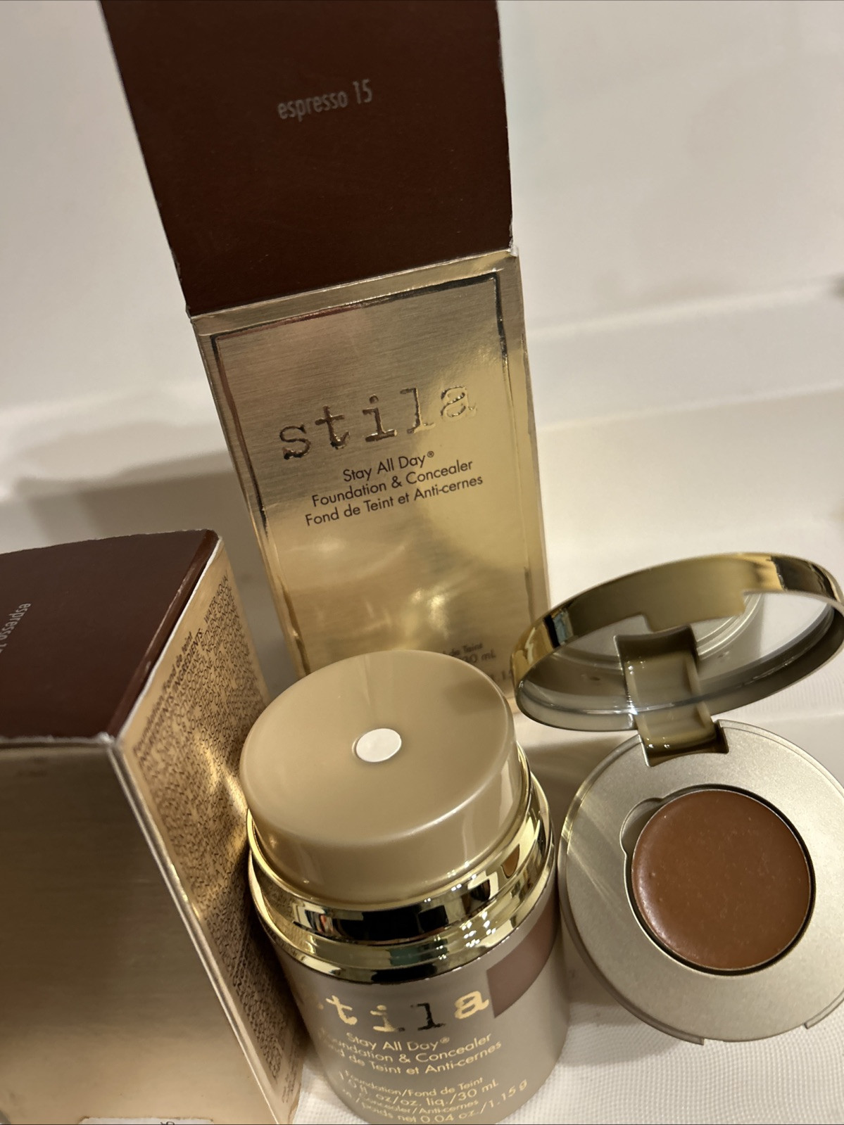 2X Stila Stay All Day Foundation & Concealer – ESPRESSO 15 NEW IN BOX