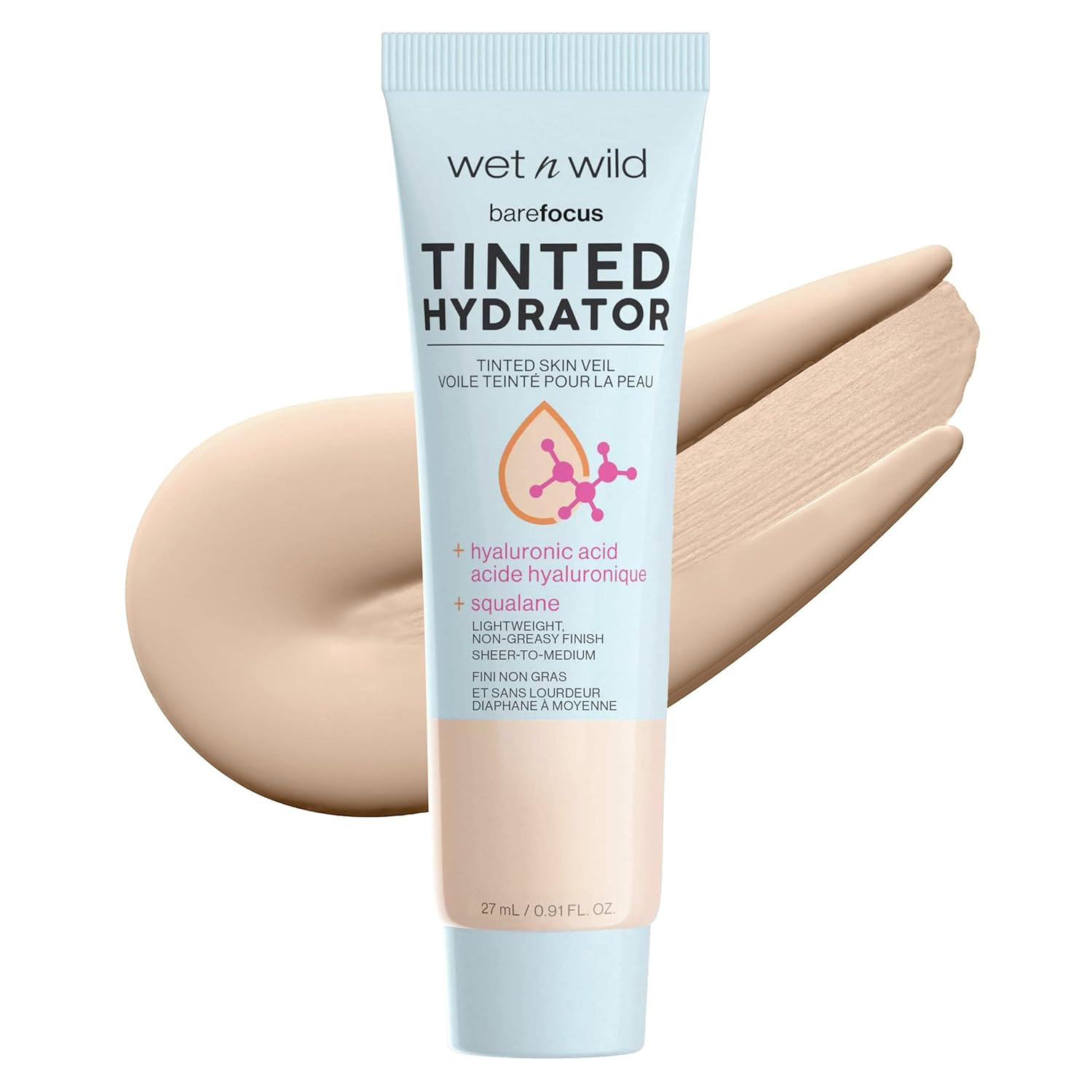 Bare Focus Tinted Hydrator Tinted Skin Veil, Lightweight Buildable Coverage with