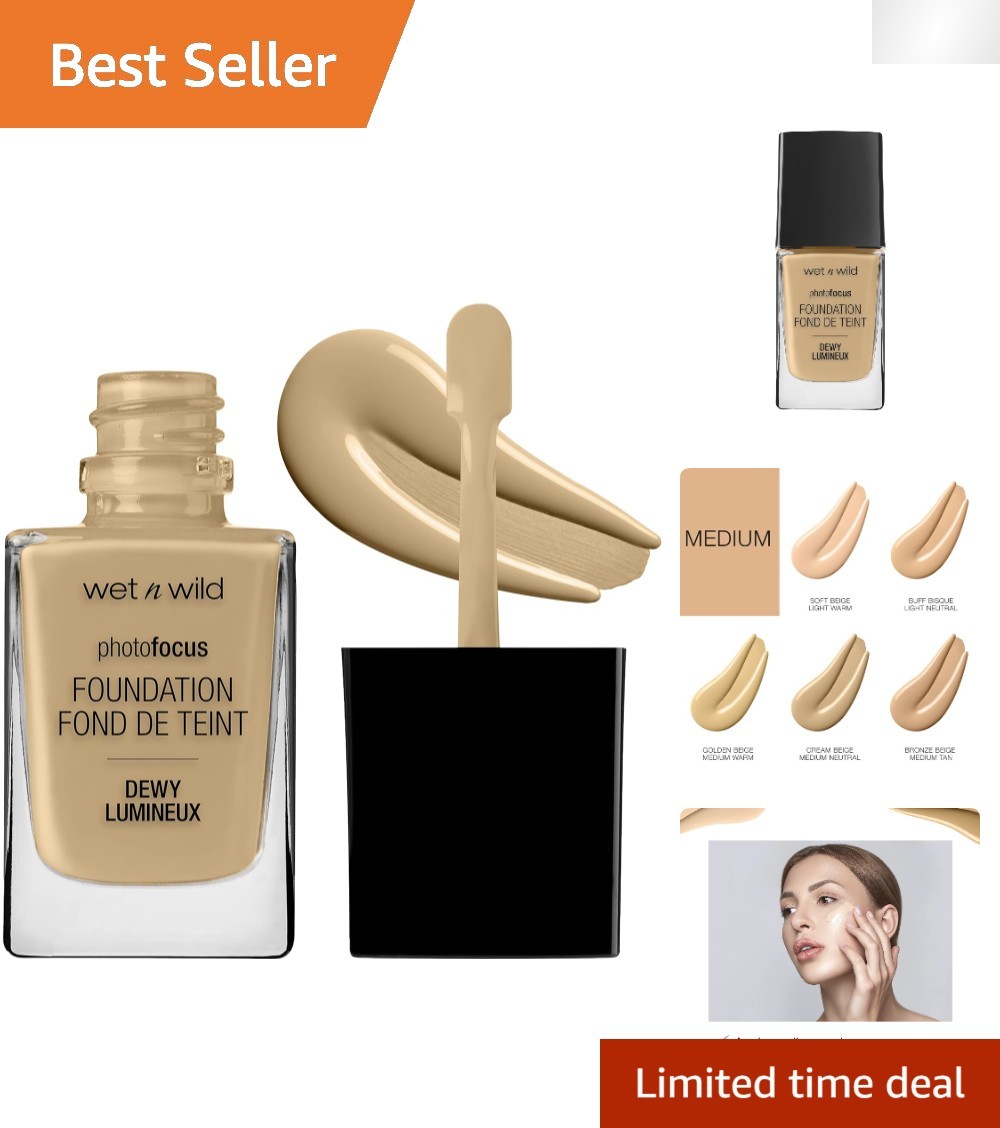 Skin-Perfecting Dewy Foundation – Medium Coverage, Cream Beige, 0.29 Ounces