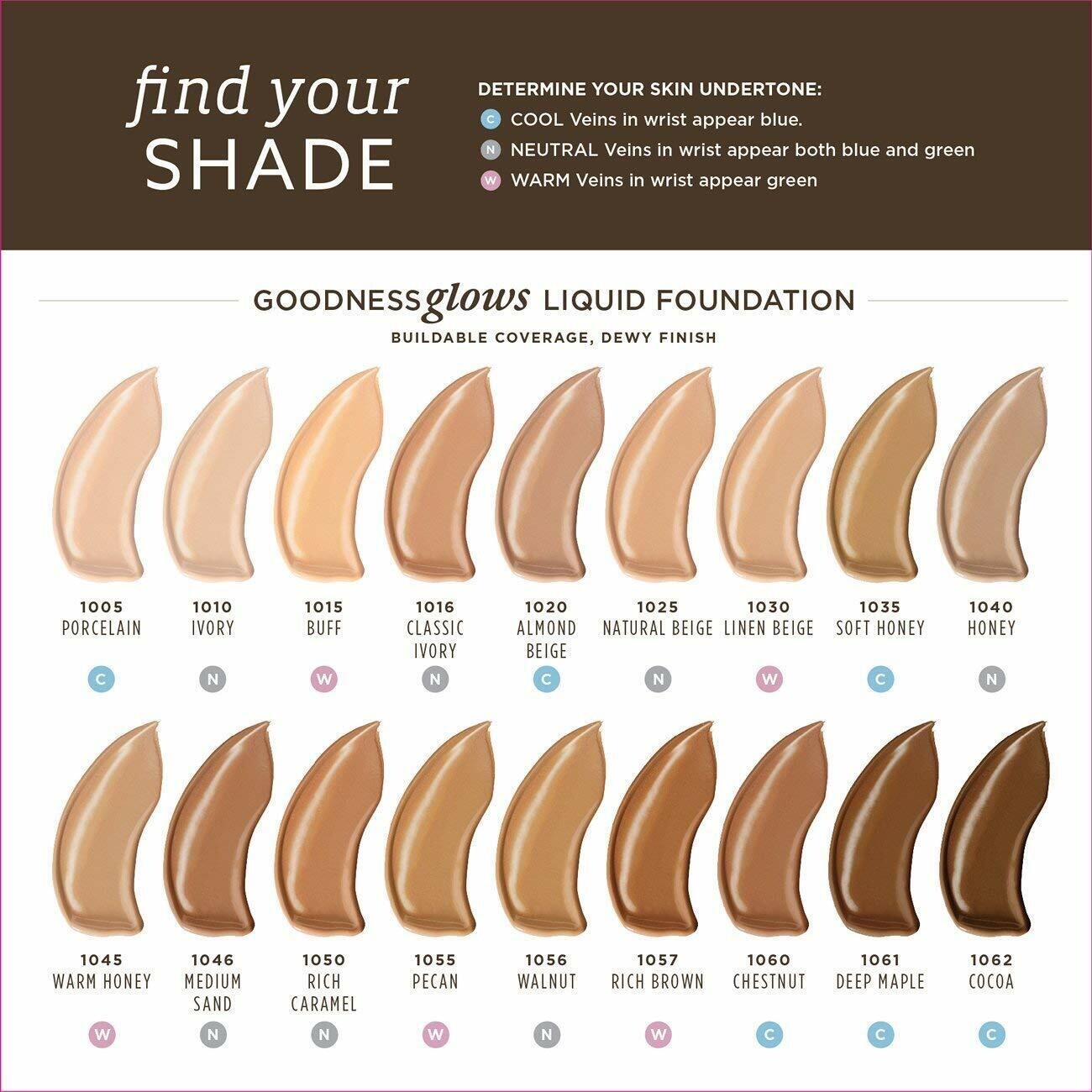 Burt’s Bees Goodness Glows Liquid Foundation, Deep Maple, 1.0 Ounce