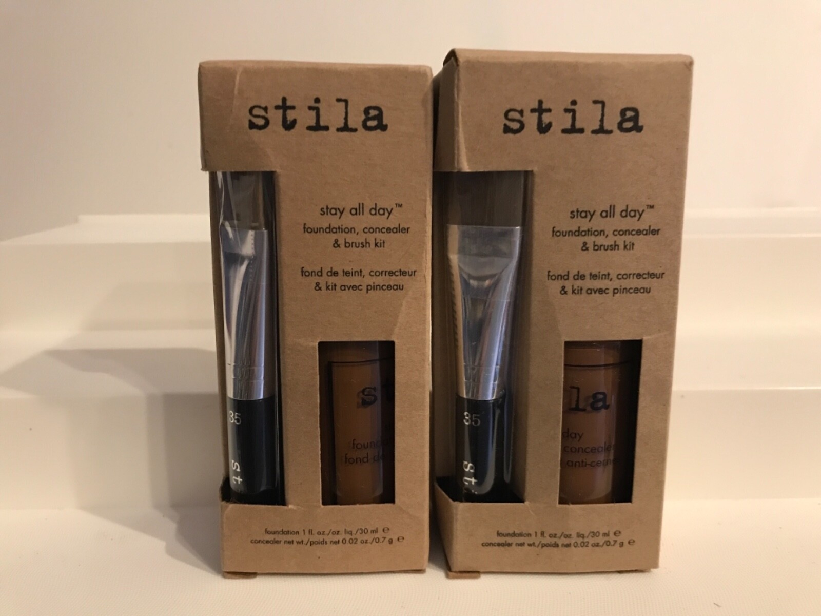 2X Stila Stay All Day Foundation Concealer & Brush Kit “16 COCOA” FREE SHIP NEW