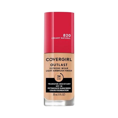 Covergirl Outlast Extreme Wear Foundation SPF 18 820 Creamy Natural 1oz / 30ml