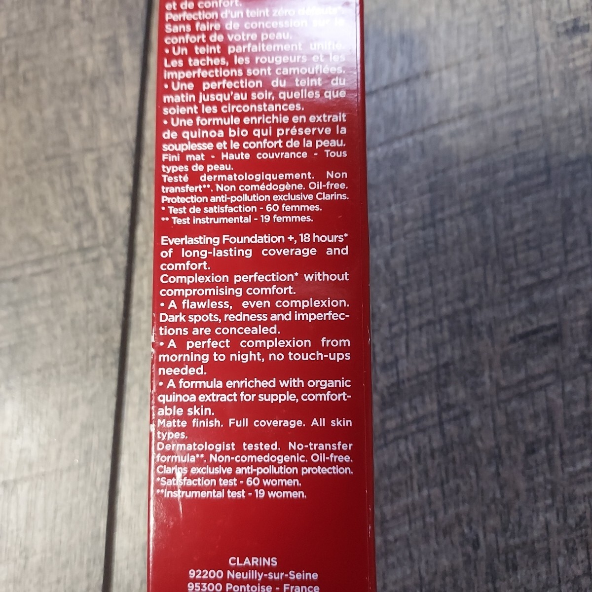 Clarins Everlasting Foundation + CAPPUCCINO 114 SPF 15 Full Sz 1.1oz