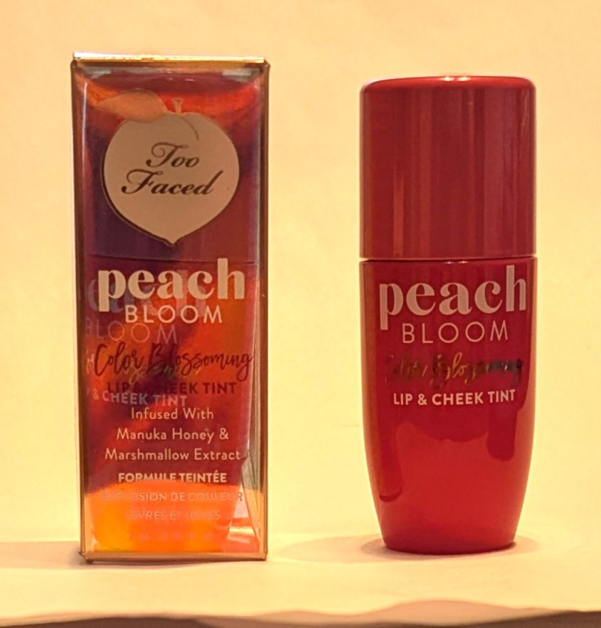 Too Faced Peach Bloom Lip & Cheek Tint in Strawberry Glow – .25 fl oz – NIB