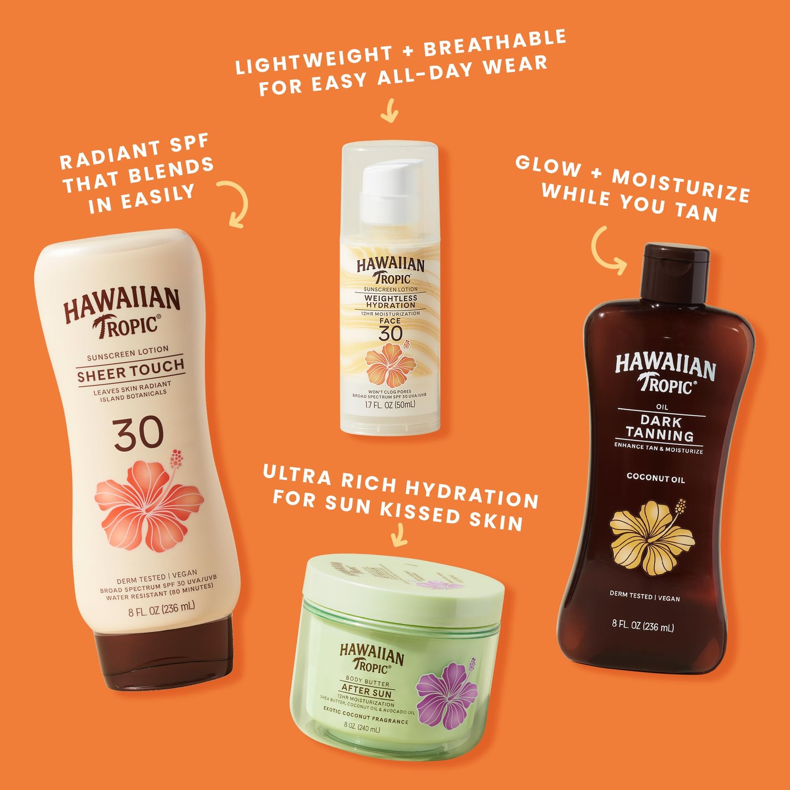 Hawaiian Tropic Weightless Hydration Clear Spray 6 Fl Oz (Pack of 2), Sun