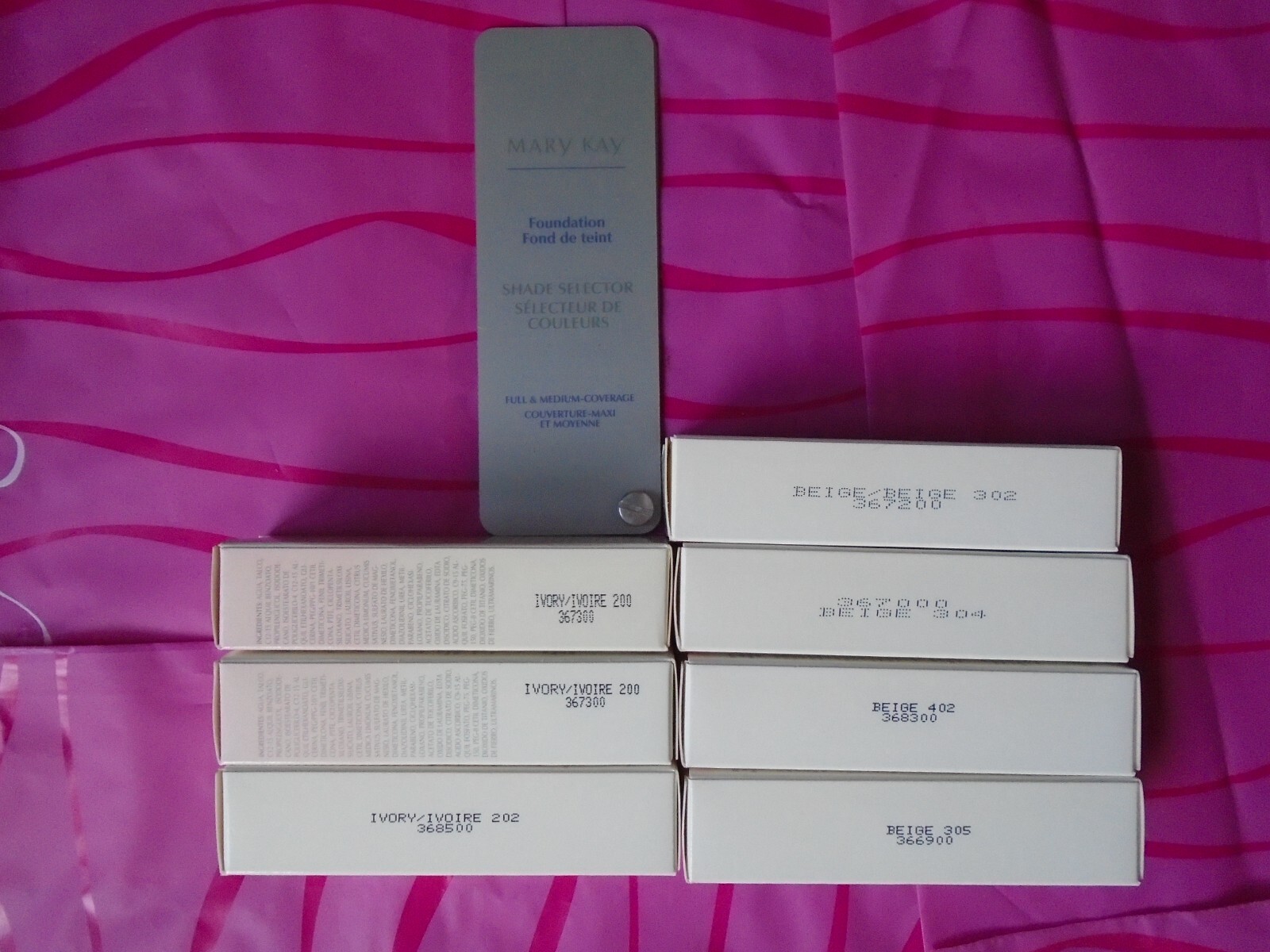 7 Mary Kay Full Coverage Foundation Ivory & Beige w/ Box NOS + Shade Selector