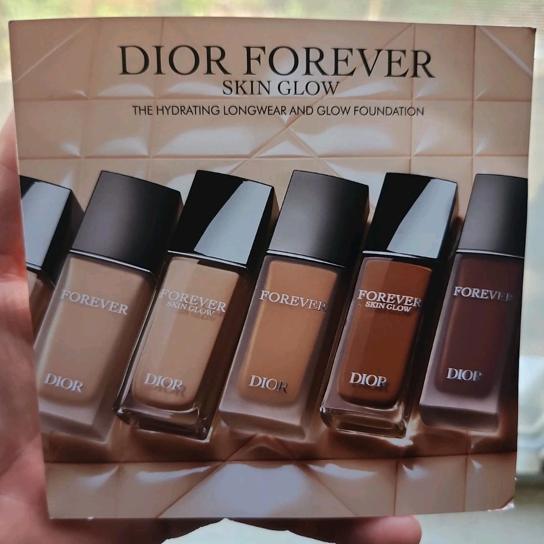Dior Forever Skin Glow 24H Hydrating Foundation Sample Card 9 Shades 9 x 0.5 ml