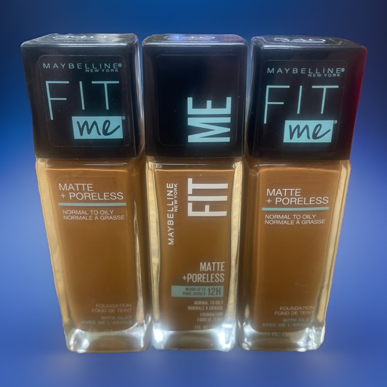 Maybelline Fit Me! Matte + Poreless Foundation 340 Cappuccino Lot Of 3 Bottles
