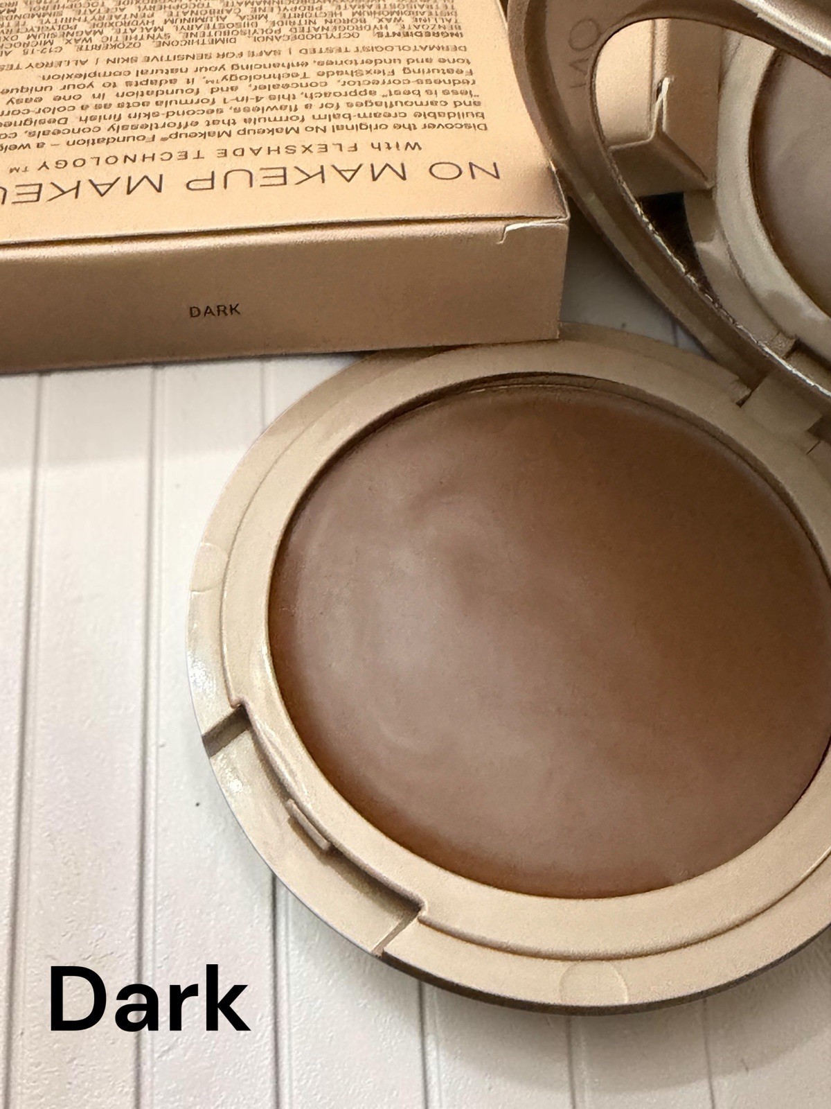 The Original No Makeup Makeup DARK Flex Shade Cream Foundation & Brush Damaged