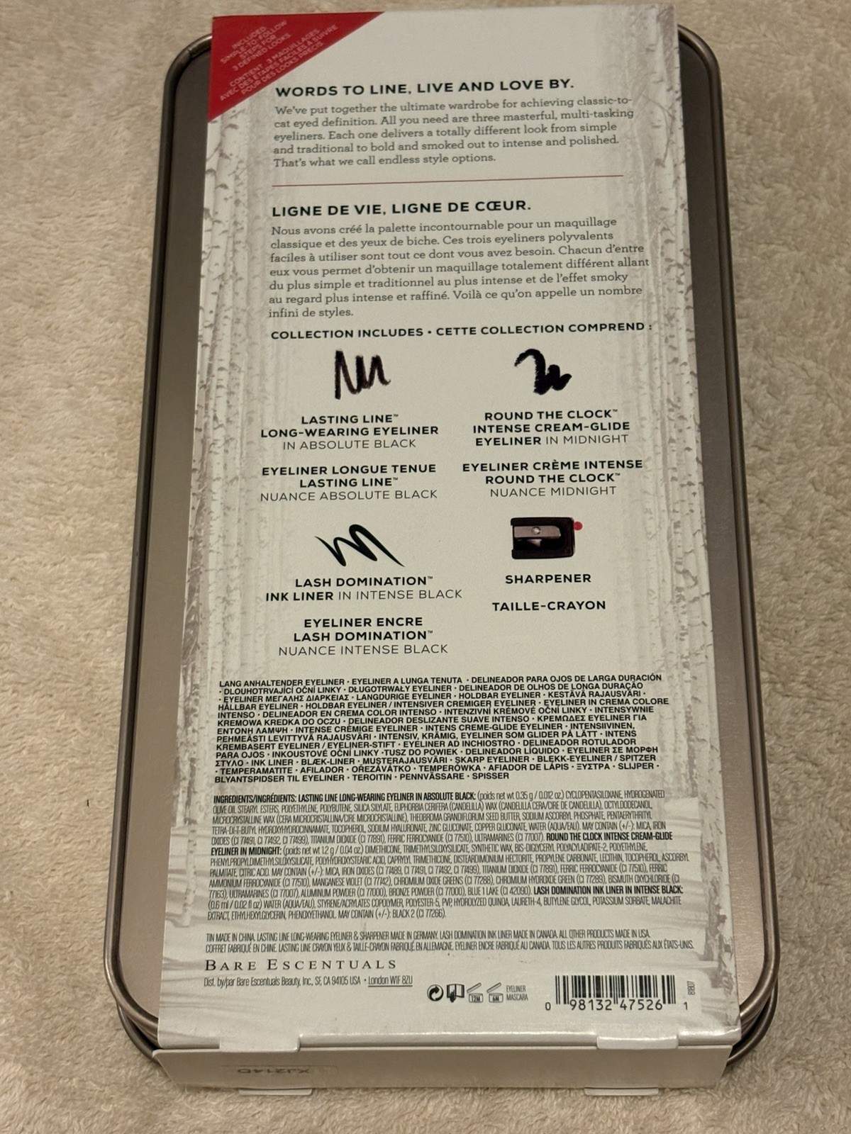 bareMinerals 3-pc Eyeliner Set: Lasting Line, Lash Domination, Round the Clock