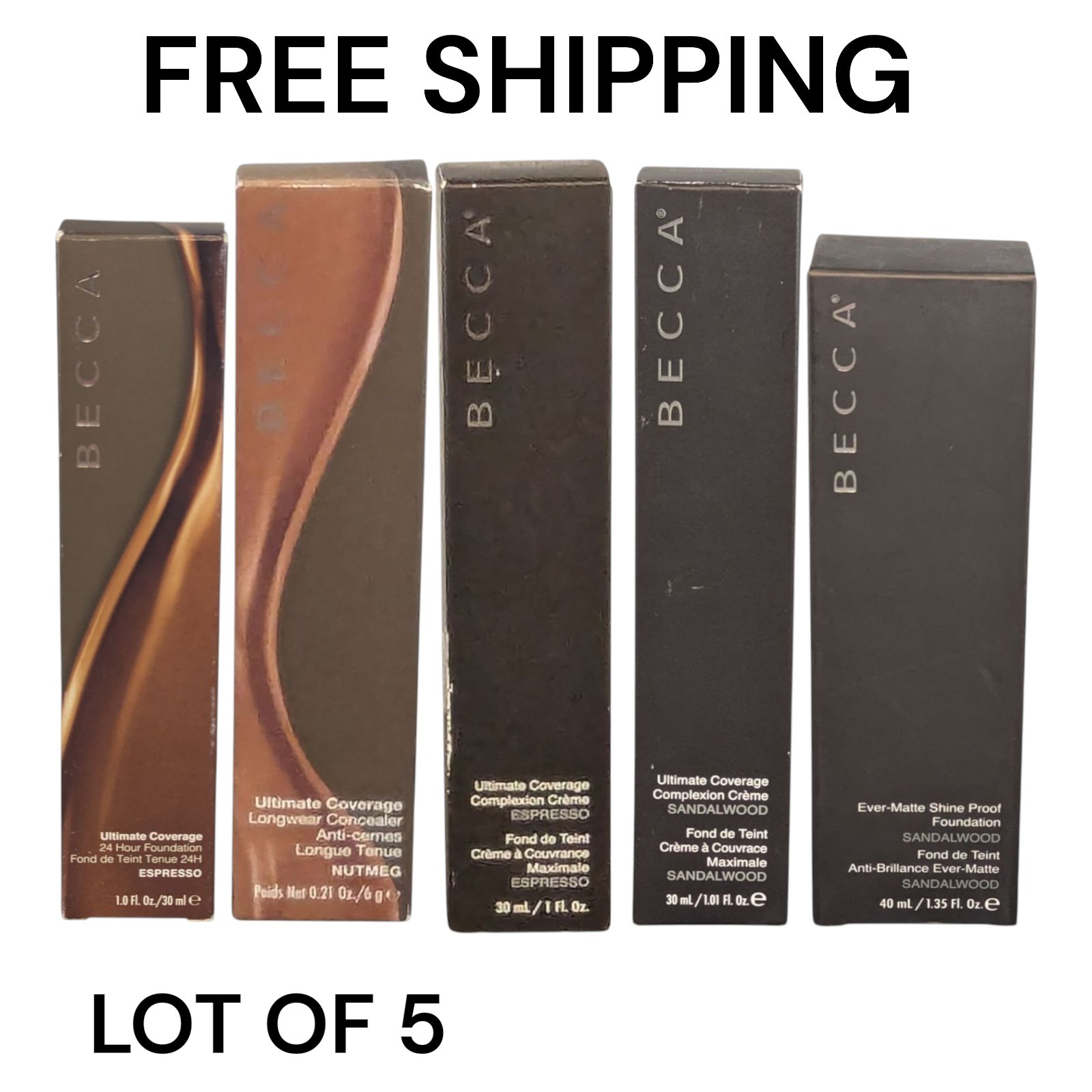 Lot 5 Becca Ultimate Coverage Complexion Creme 24 Hr. Foundation Concealer Matte
