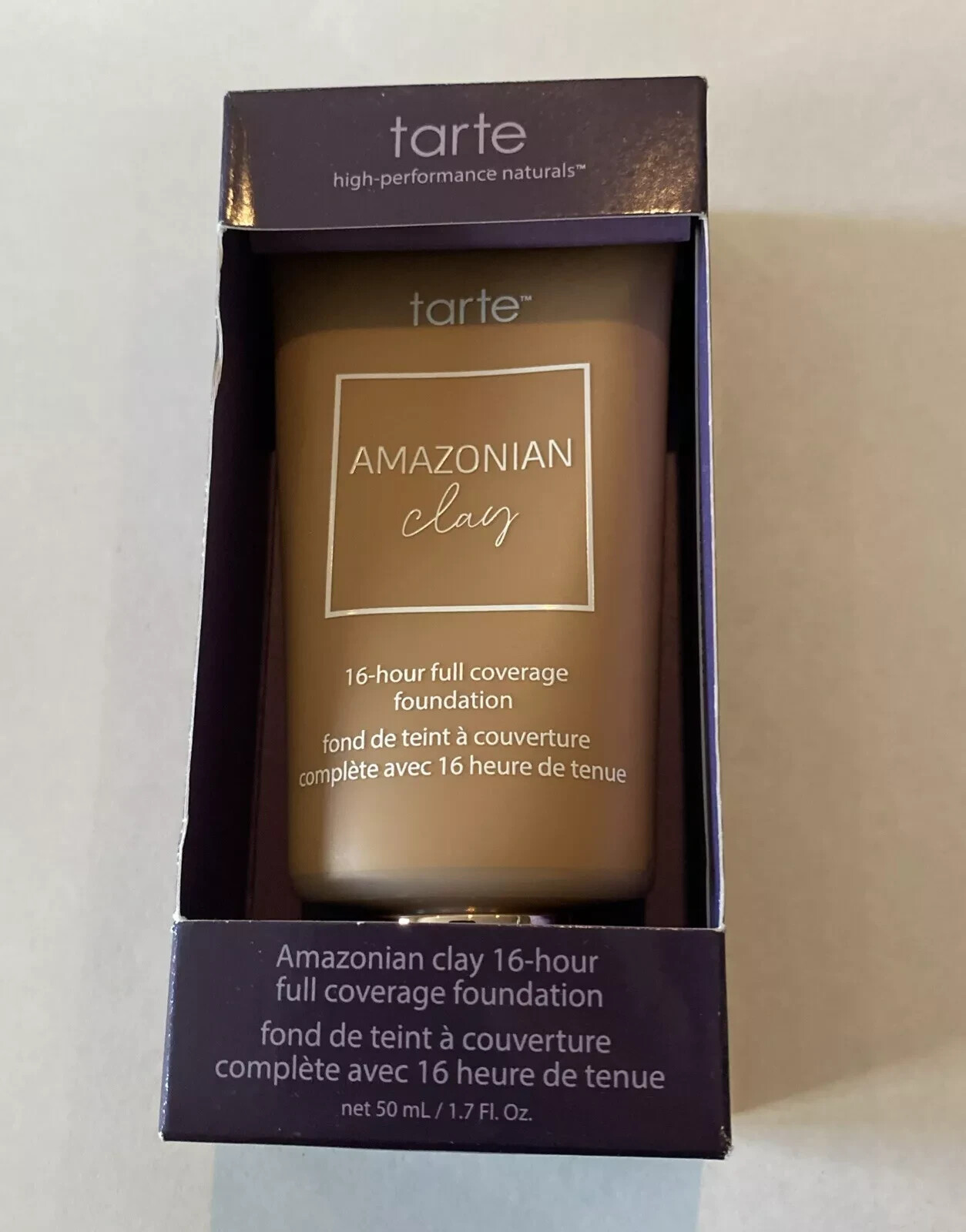 tarte Amazonian Clay 16-Hour Full Coverage Foundation ~ 48G Tan-Deep Golden~ NIB