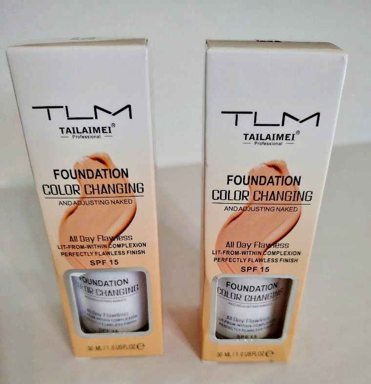 2 Pack Color Changing Foundation Adjusting Naked – Conceals Liquid Makeup