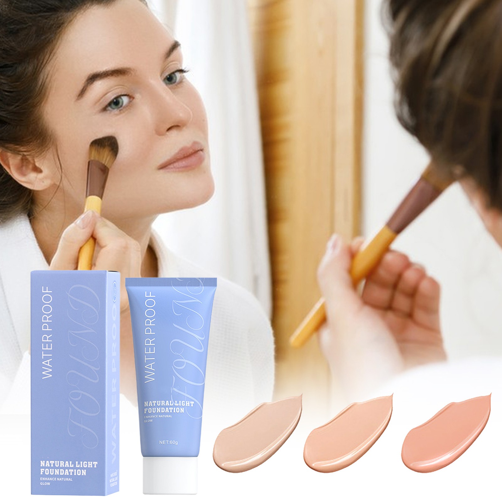 Full Coverage Matte Liquid Foundation Oil Control 24h Lasting Long