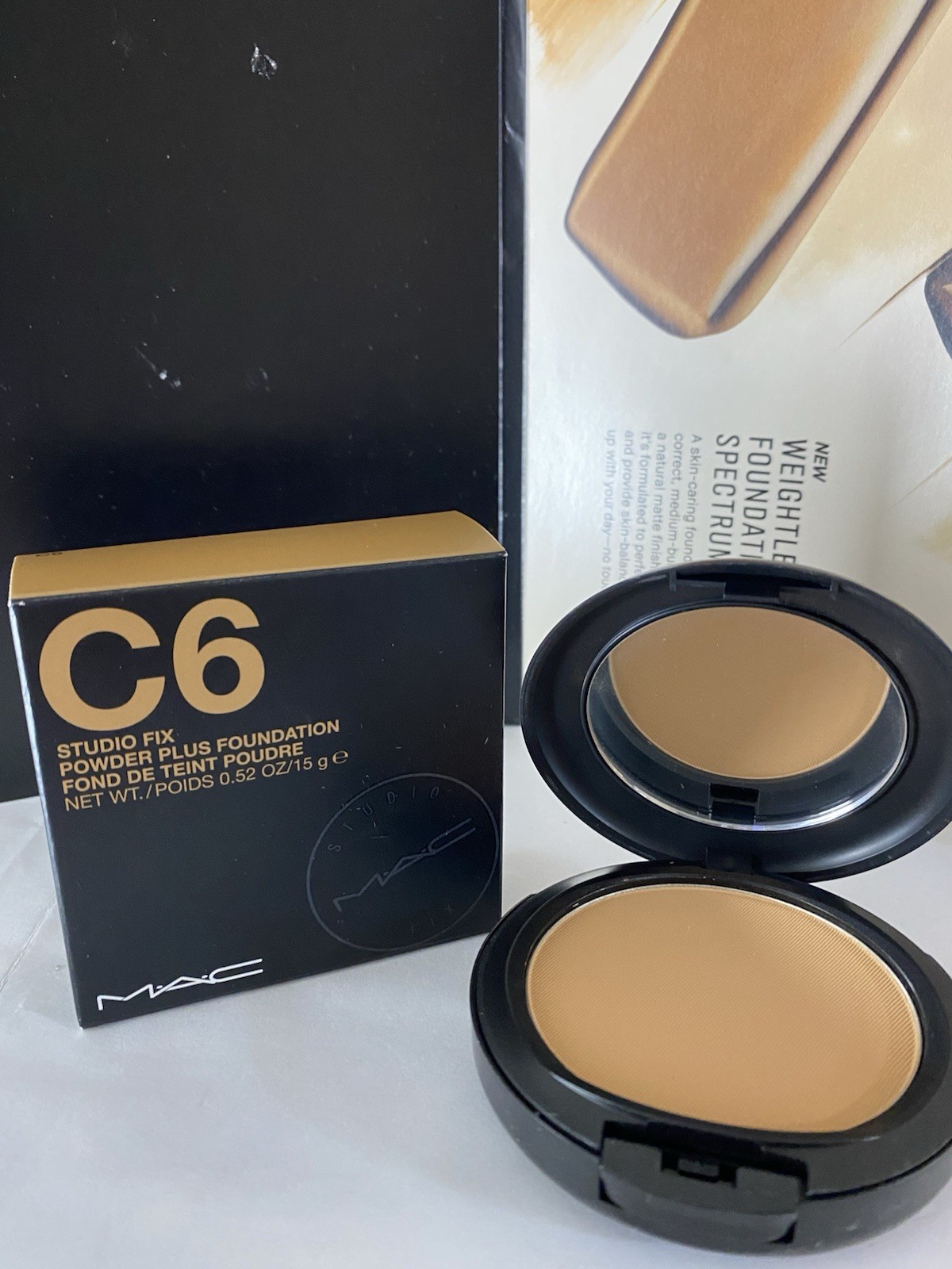 MAC Studio Fix Powder Plus Foundation, Full Size, 15g, Original Formula, C6, New