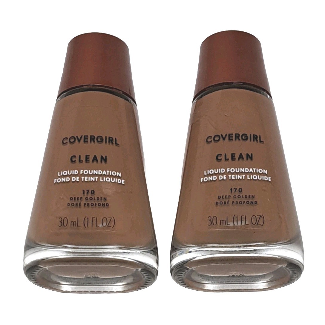 Lot Of 2 CoverGirl Clean Liquid Foundation # 170 Deep Golden NEW & SEALED