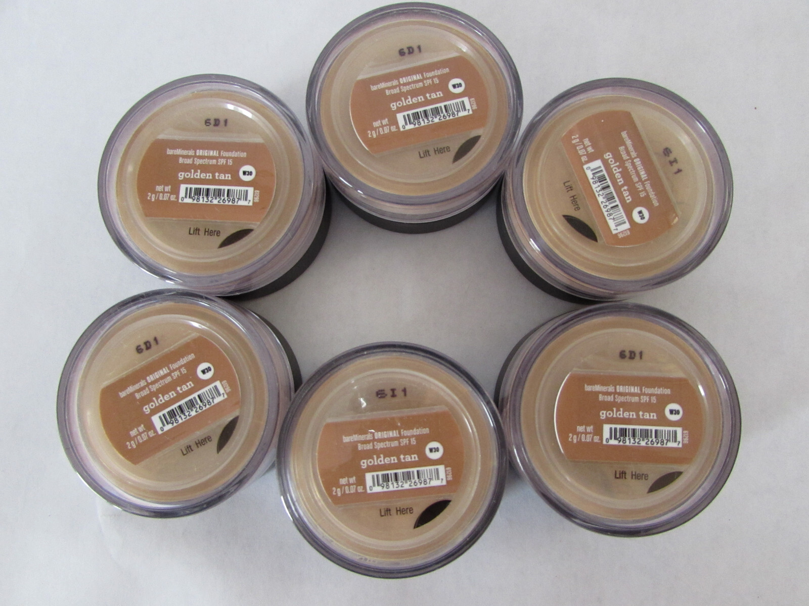 BareMinerals Foundation Golden Tan 2g Travel Size Lot Of 6 Sale