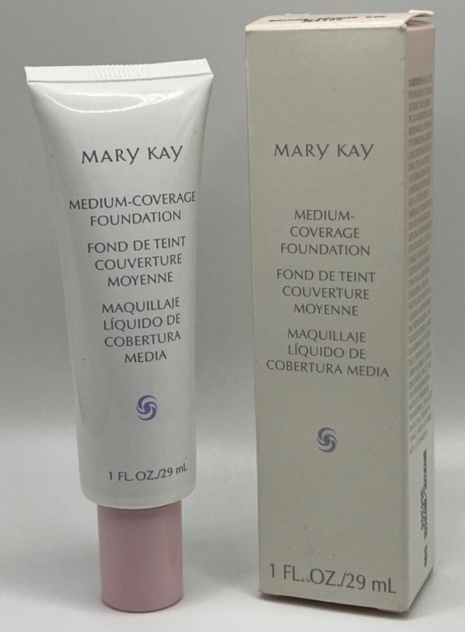 Mary Kay Medium Coverage Liquid Foundation Ivory 202 356800 Pink Cap NIB