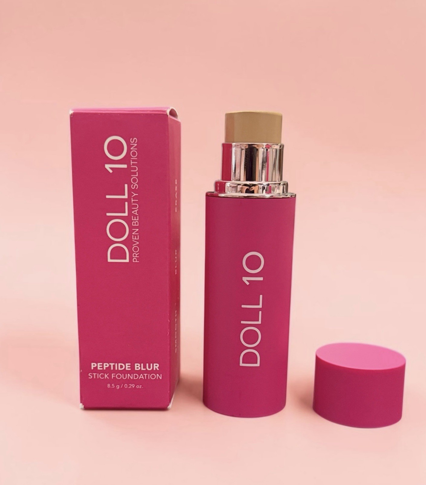 NEW~ Doll 10 Peptide BLUR Stick Foundation LIGHT Smooth Pores Fine Lines