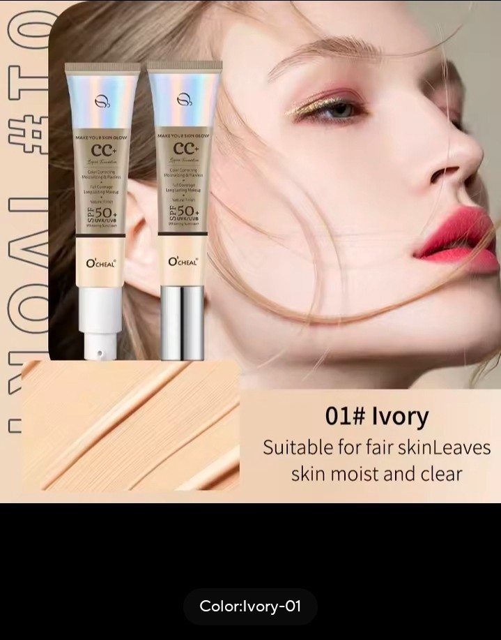 O’CHEAL CC+ Cream Liquid Foundation SPF 50+ Full Coverage Color Correcting 30ml