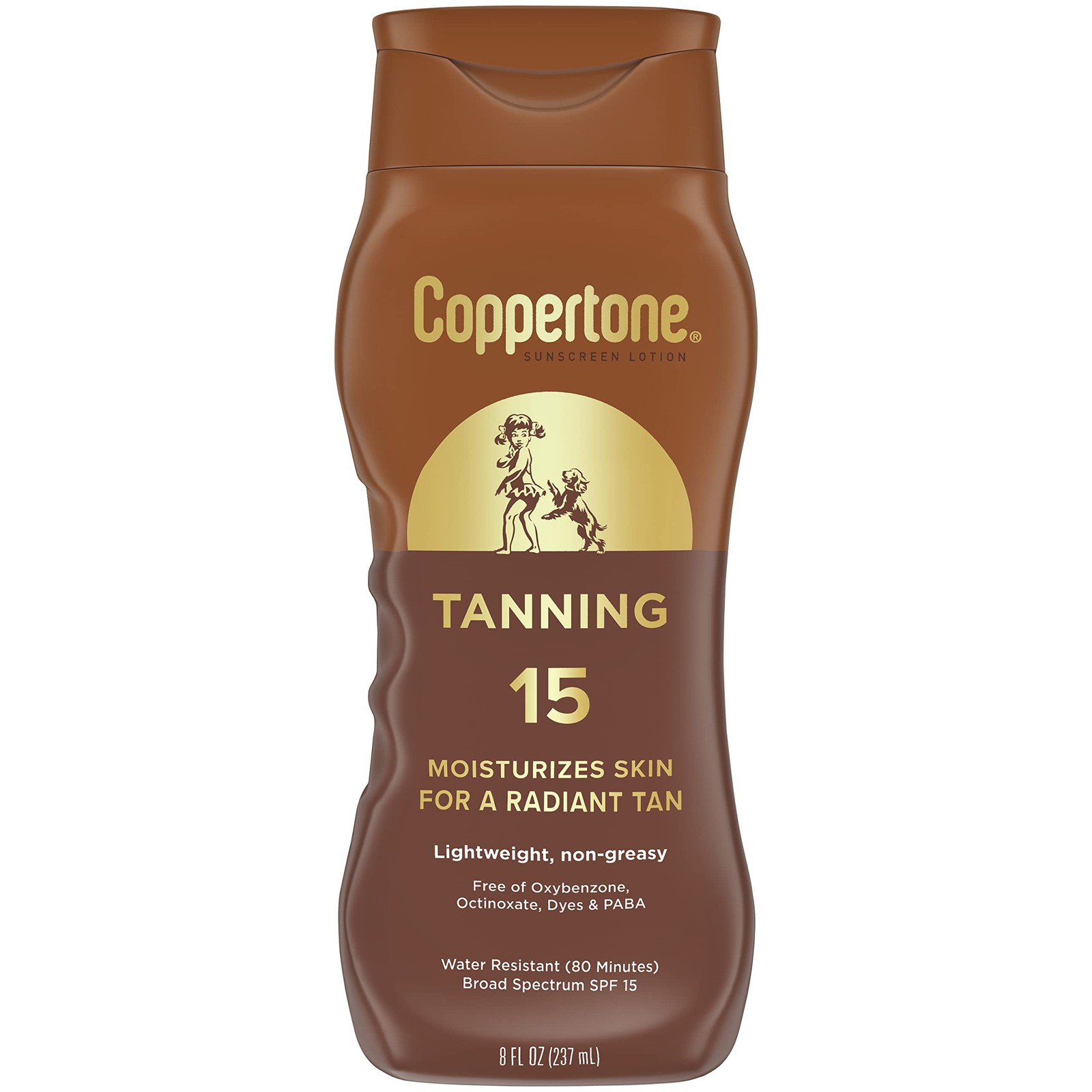 Coppertone Tanning Sunscreen Lotion, SPF 15, 8 Fl Oz (Pack of 1), White