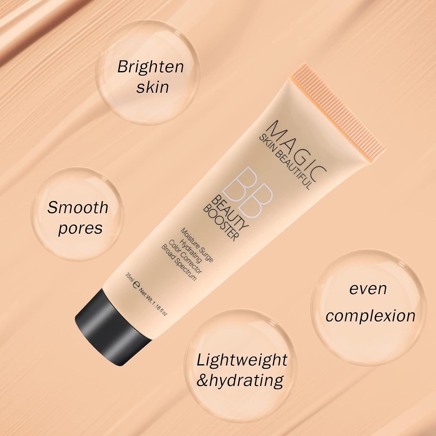 Radiant Full-Coverage BB Cream & Concealer for All Skin Types – Deep Color