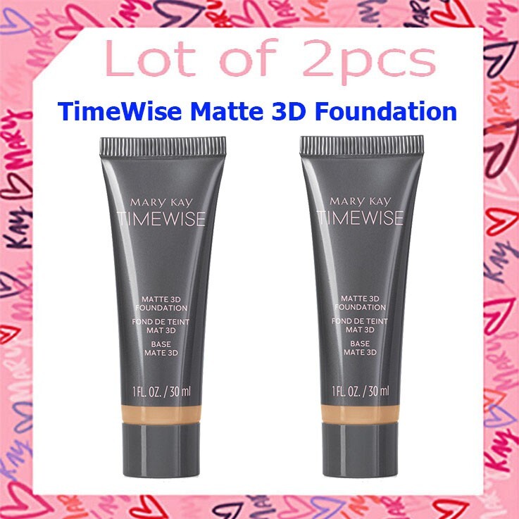 LOT OF 2 PCS Mary Kay Timewise Matte 3D Foundation 29ml 2027 exp BEIGE – IVORY