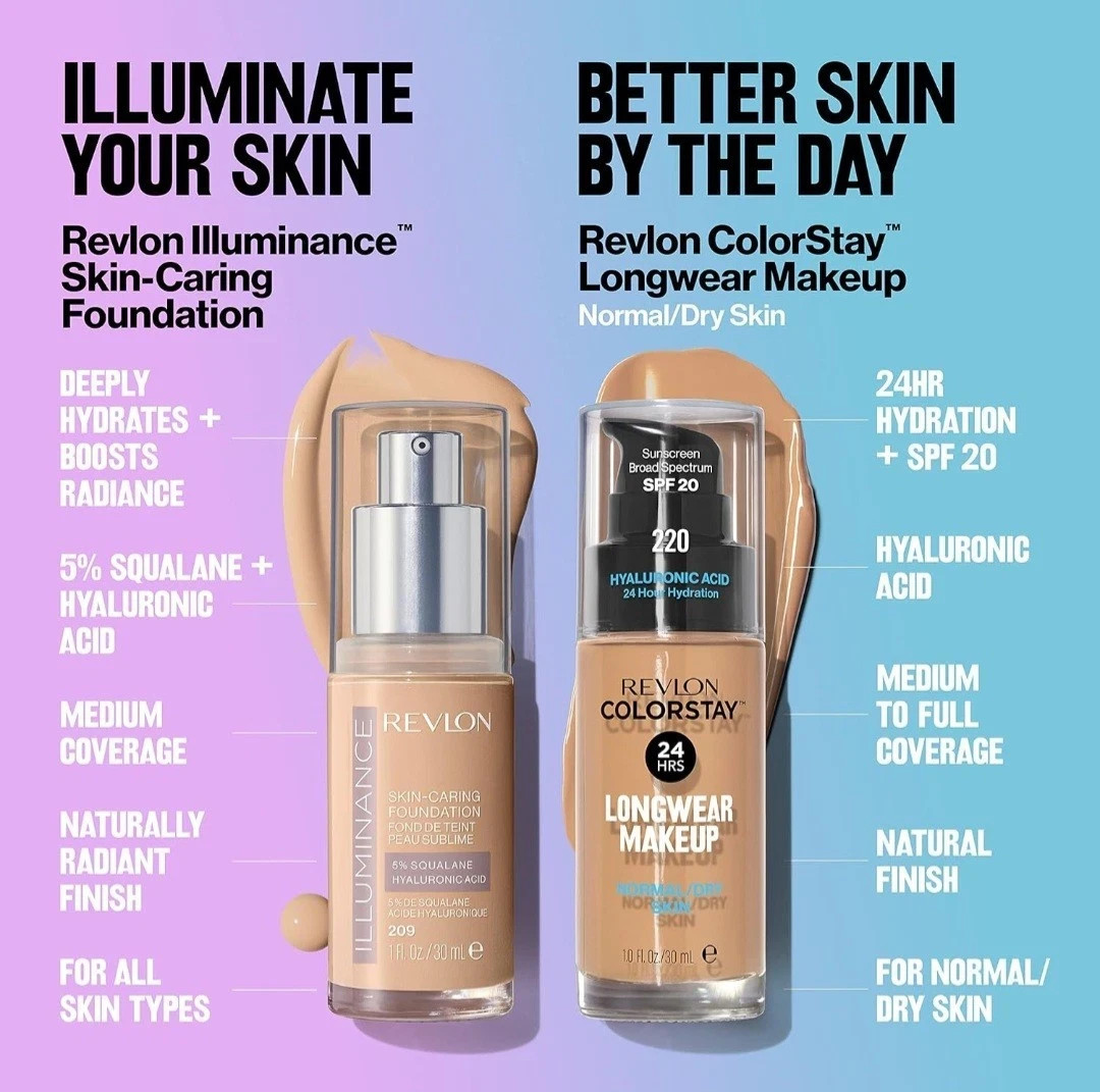 Revlon Illuminance Skin Caring Foundation Lot of 3 Same Color 1oz (You Choose)