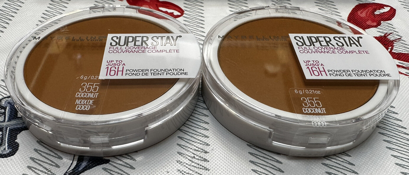 2 PK-Maybelline Super Stay Full Coverage 16HR Powder Foundation #355 Coconut New