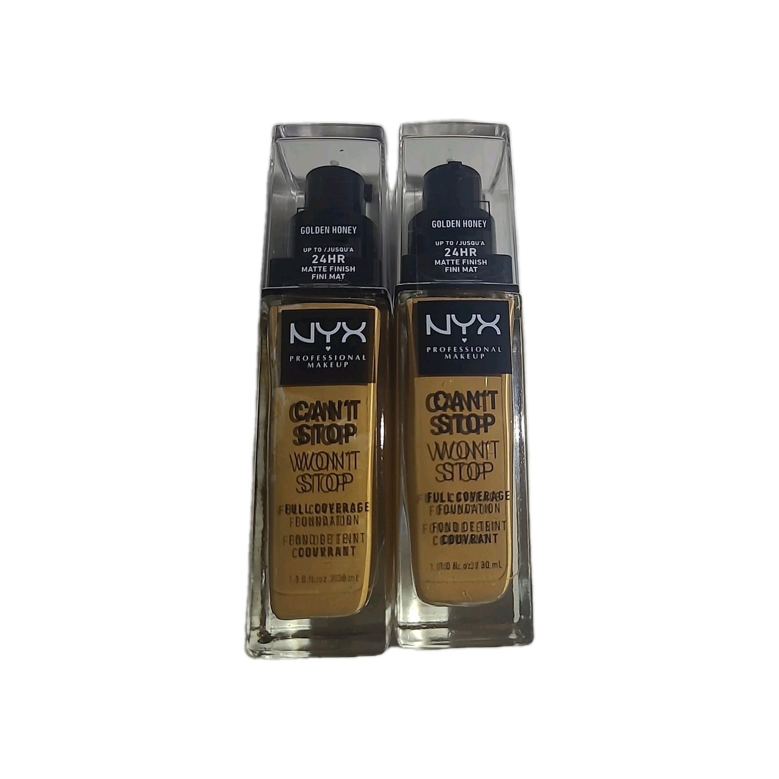 LOT OF 2 NYX Can’t Stop Won’t Stop Full Coverage Foundation Golden HONEYCSWSF14