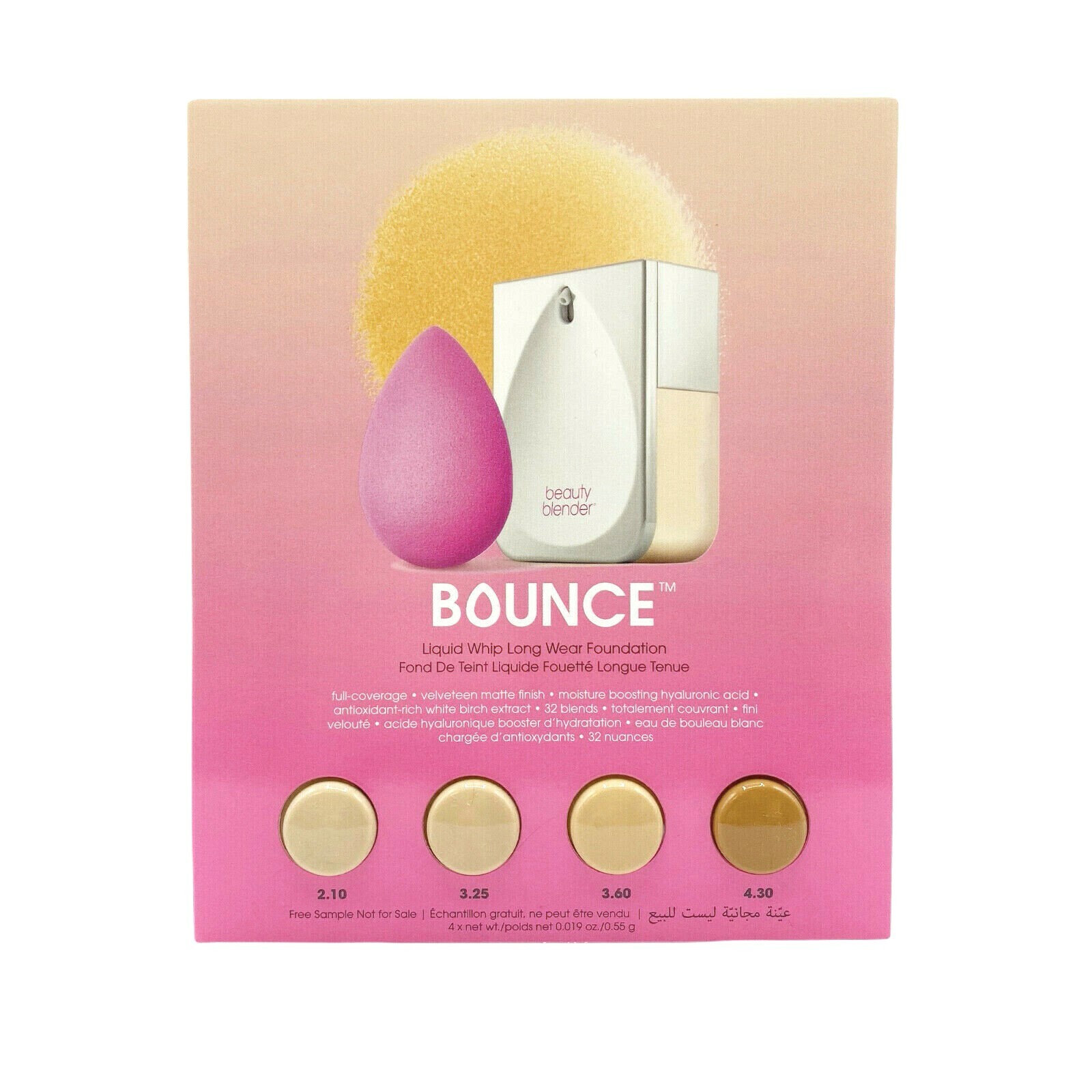 Beauty Blender Bounce Liquid Whip Long Wear Foundation Sample Card New 0.019 oz