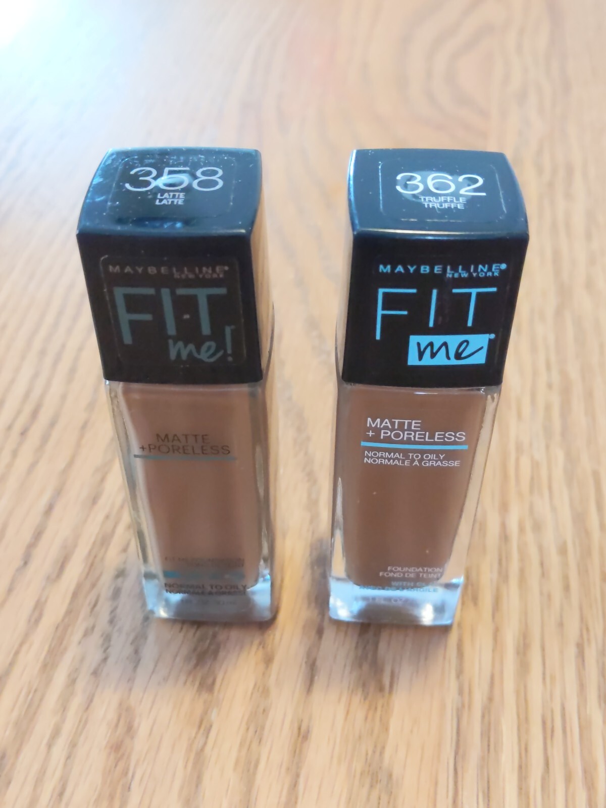 Maybelline Fit Me #362 TRUFFLE &358 Latte Matte+ Poreless Foundation 1oz Lot 2