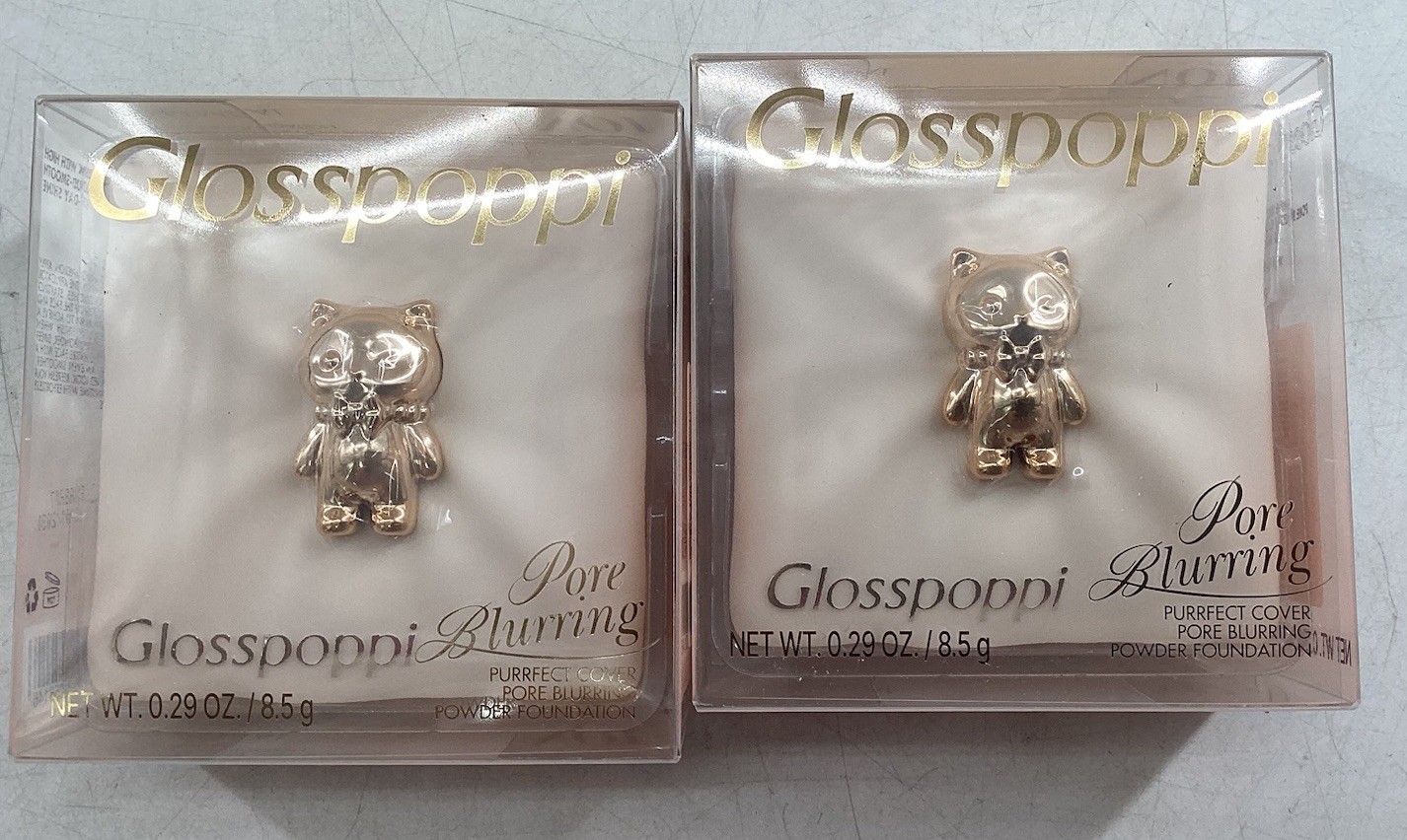 Glosspoppi Pore Blurring Purrfect Cover Powder Foundation N01 Oatmeal 2pk